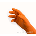 12 -palcový oranžový jednorazový nitrilový skúška rukavice médium